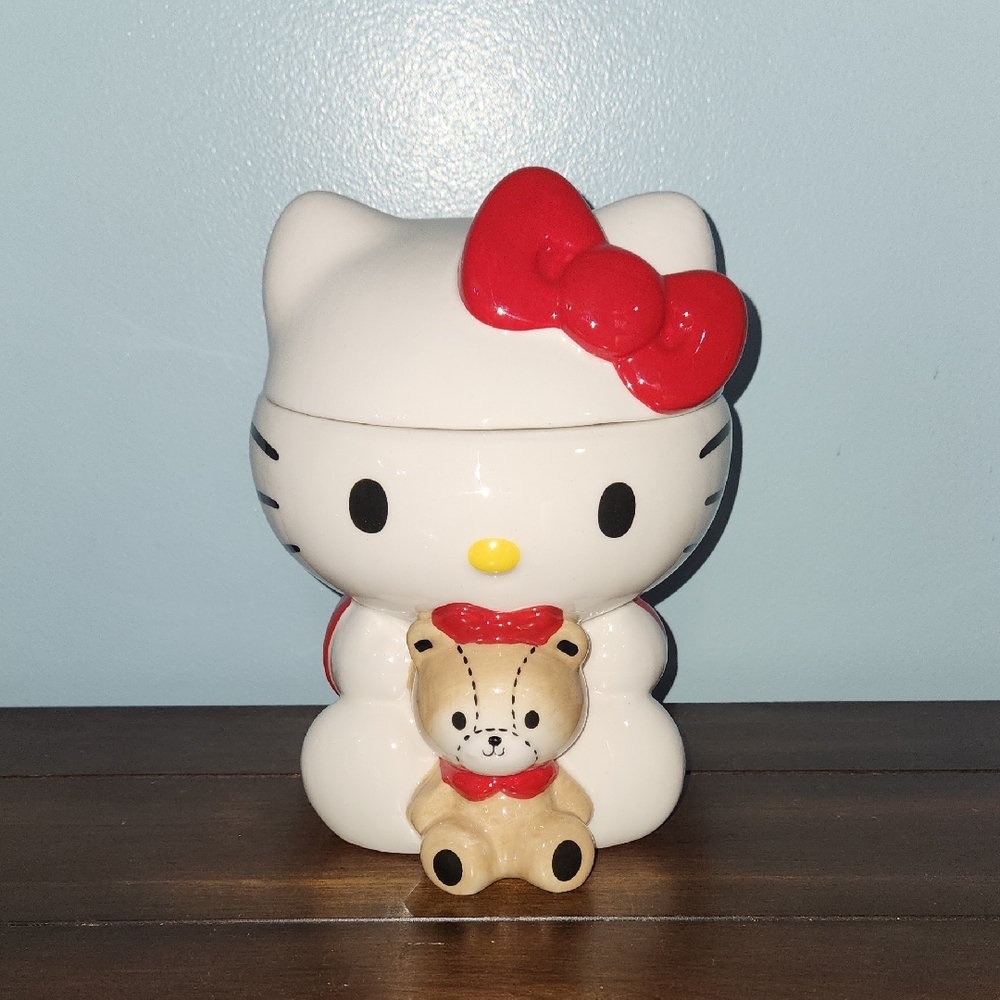 SKY BLUE HELLO KITTY Teddy Bear Cookie Jar